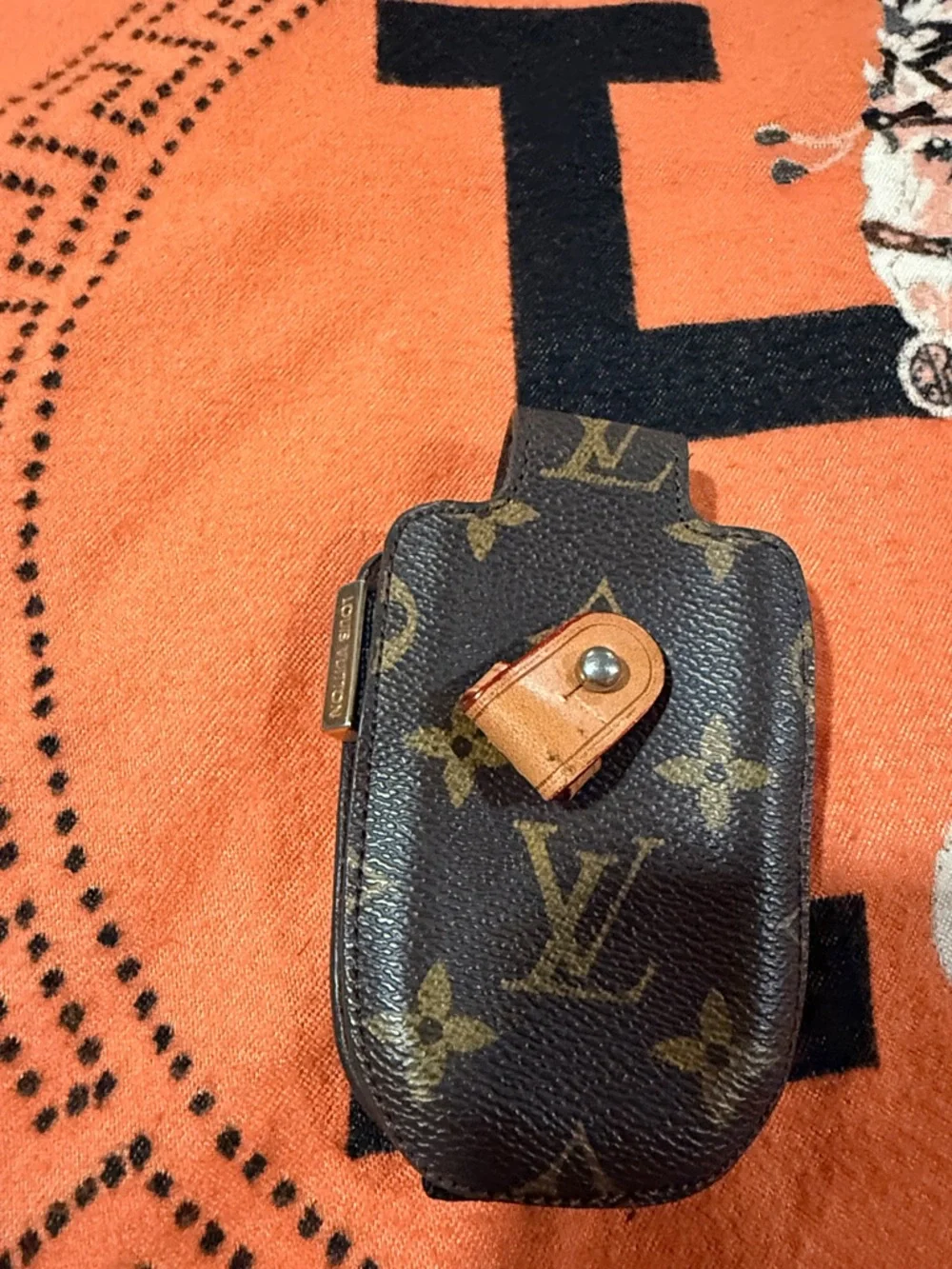 Louis Vuitton Brown Monogram Leather Phone Holster with Flap